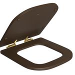 Assento Deca Piano Marrom Fosco Poliester Gold Slow Close