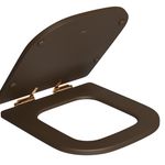Assento Deca Piano Marrom Fosco Poliester Gold Slow Close