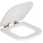 Assento Deca Piano Poliéster com Slow Close Gold - Branco Gelo