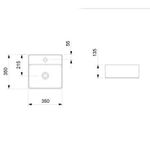 Cuba de Apoio Quadrada com mesa 35x35 Incepa Platinum P4 Noir