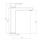 Monocomando Meber Axiom Slim de bancada para banheiro bica alta 2879 52 Preto Matte