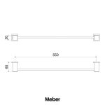 Porta Toalhas Meber Home 550mm Cromado Barra 555 C37