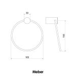 Porta Toalhas Meber Atria Cromado Argola 17cm 217 C36