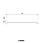 Porta Toalhas Meber Atria 540mm Cromado Barra 555 C36