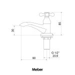 Torneira Meber Supernova Cromado 1192 Lav C21