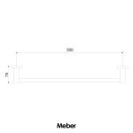 Porta Toalhas Meber Athenas Cromado Barra 2030 C34