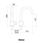 Torneira Meber Inverse C 240 Cromado Lav Mesa 1191 Ba