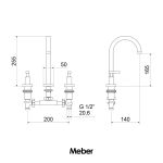 Misturador Meber Athenas Slim Cromado 1877 B.alta C35
