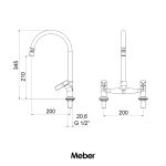 Misturador Meber Atria Cromado Cozinha Mesa 3006 C36