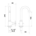Torneira Meber Tetra Cromado 1190 C-24 Lav Ba