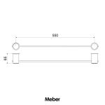 Porta Toalhas Meber Domus C-40 Cromado Barra 555 55cm