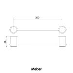 Porta Toalhas Meber Domus C-40 Cromado Barra 30cm