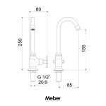 Torneira Meber Nya C-22 Cromado 1190 Lav Ba
