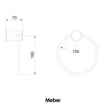 Porta Toalhas Meber Domus C-40 Cromado Argola 217 17cm
