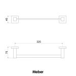 Porta Toalhas Meber Athenas Cromado Linear Curto 26781c34