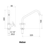 Torneira Meber Ômega de mesa para Cozinha Bica Média 1173 C28 Cromado