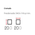 Chuveiro Quadrado 20x20 Lexxa Bagno LX41 Cromado