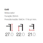 Monocomando de bancada para banheiro bica alta Lexxa Bagno Evoq Dourado