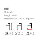 Monocomando de bancada para banheiro bica alta Lexxa Bagno Slimt Preto Fosco