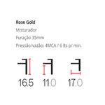 Monocomando de bancada para banheiro bica baixa Lexxa Bagno Evoq Rosé Gold