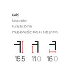Monocomando de bancada para banheiro bica baixa Lexxa Bagno Slimt Dourado