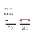 Porta Toalhas Barra 60cm Lexxa Bagno LX7124B Preto Fosco