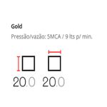 Chuveiro Quadrado 20x20 Lexxa Bagno LX41G Dourado