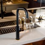 Monocomando de bancada para cozinha Lexxa Bagno Frame Black/Rosé Gold