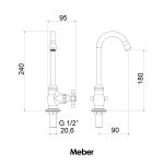 Torneira Meber Supernova Cromado 1190 Lav C21