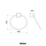 Porta Toalhas Meber Home Cromado Argola 217 C37