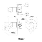 Misturador Meber Orion Cromado 2997 Mon para Chuveiro C71