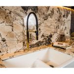 Monocomando de bancada para cozinha Lexxa Bagno Harco Dourado