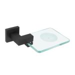 Saboneteira Meber Quadra Preto Matte Parede 2060 C-215