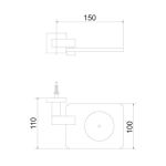 Saboneteira Meber Quadra Preto Matte Parede 2060 C-215