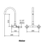 Misturador Meber Omega Crom/pto Cozinha Pared 3005 Ba Aa