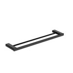Porta Toalhas Barra Duplo Lexxa Bagno LX7122B Preto Fosco