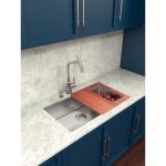 Cuba Inox Tramontina Quadrum 74x44 com Dosador + Tábua + Cesto