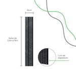 Painel Ripado Autocolante Meu Rodapé Urban+ Black 10cm (Rolo 2,5m)
