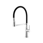 Monocomando de bancada para cozinha Meber Minimal Cromado/Preto