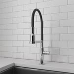 Monocomando de bancada para cozinha Meber Minimal Cromado/Preto