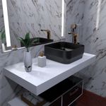 Cuba apoio Dax Fourza para banheiro 38x38 Preto Ônix acetinado