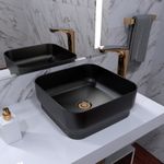 Cuba apoio Dax Fourza para banheiro 38x38 Preto Ônix acetinado