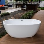 Banheira Terme sem hidromassagem Trentino 153x77x59 Acrílica Branco Brilho