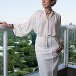 BLUSA V LAÇO GEORGETE