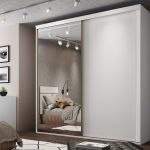 Guarda Roupa Casal 2 Portas 1 com Espelho 2,07 m MDF Inovatto Belmax Branco