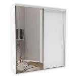 Guarda Roupa Casal 2 Portas 1 com Espelho 2,07 m MDF Inovatto Belmax Branco