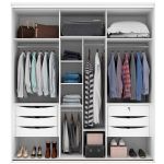 Guarda Roupa Casal 2 Portas 1 com Espelho 2,07 m MDF Inovatto Belmax Branco
