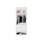 Guarda Roupa Modular 2 Portas com Gavetas MDF 90 cm Lotus Belmax Branco