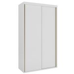 Guarda Roupa Solteiro 2 Portas de Correr MDF 138 cm Lotus Belmax Branco