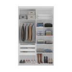 Guarda Roupa Solteiro 2 Portas de Correr MDF 138 cm Lotus Belmax Branco